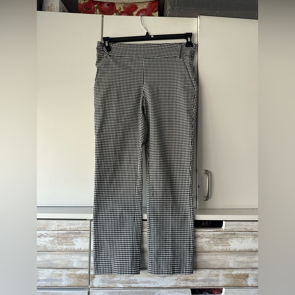 🖤 Jules & Leopold Gingham Pull-On Pants Stretch Straight Leg Size Small petite